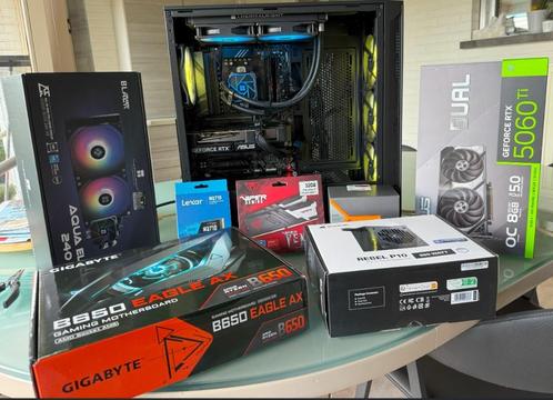 NIEUWE Game PC,Ryzen 7 7800X3D,B650, 32Gb ram,SSD,RTX 5060Ti, Computers en Software, Desktop Pc's, Nieuw, 4 Ghz of meer, HDD, SSD