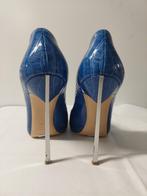 307C* Casadei Blade - sexy blauwe leren schoenen (37), Gedragen, Blauw, Casadei, Schoenen met hoge hakken