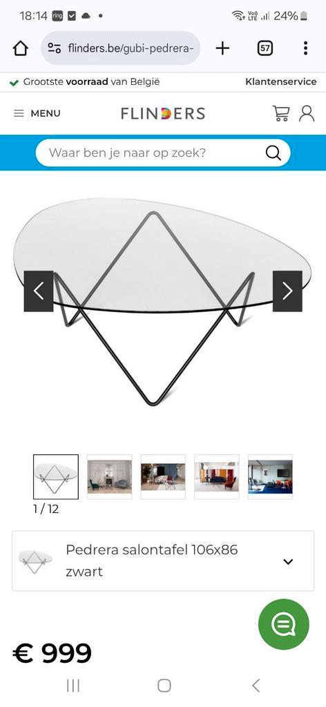 Gubi pedrera salontafel - glas zwart, Huis en Inrichting, Tafels | Salontafels, Glas, Ophalen