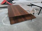 Prachtige salontafel 100x100x37h smoked walnut & keramiek, Huis en Inrichting, Tafels | Salontafels, Ophalen of Verzenden, Zo goed als nieuw