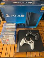 PS4 Pro 1TB + 2 controllers + 14 games, Ophalen of Verzenden, Zo goed als nieuw, Pro