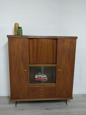Vintage midcentury wandkast | highboard | barkast retro beschikbaar voor biedingen