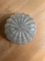 Vintage plafondlamp Metalen basis 24cm Glas 30cm, Ophalen of Verzenden, Zo goed als nieuw, Glas