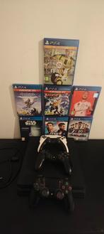 PS4 Slim met 7 games en 3 controllers, Games en Spelcomputers, Ophalen, Zo goed als nieuw, Met 3 controllers of meer, Slim