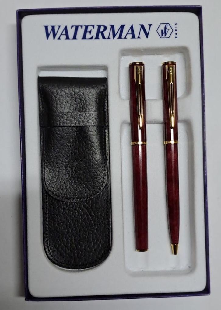 Stylo à bille et plume Waterman Apostrophe, Collections, Stylos, Comme neuf, Ensemble de stylos, Waterman, Avec boîte, Enlèvement ou Envoi