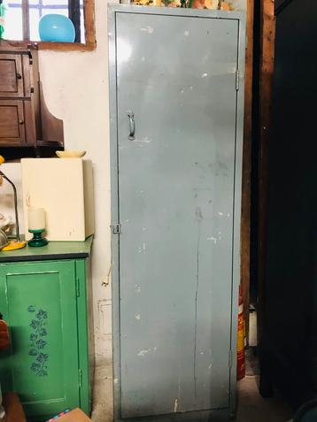 Vintage industriële lockerkast blauw / grijs locker, kluis. beschikbaar voor biedingen
