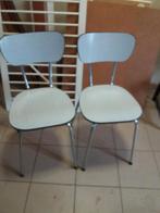 2 Keukenstoelen Formica, Huis en Inrichting, Stoelen, Ophalen, Gebruikt, Twee, Grijs