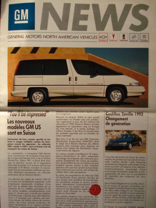 GM News Chevrolet/Pontiac/Buick/Cadillac 1991 range Brochure, Boeken, Auto's | Folders en Tijdschriften, Zo goed als nieuw, Chevrolet
