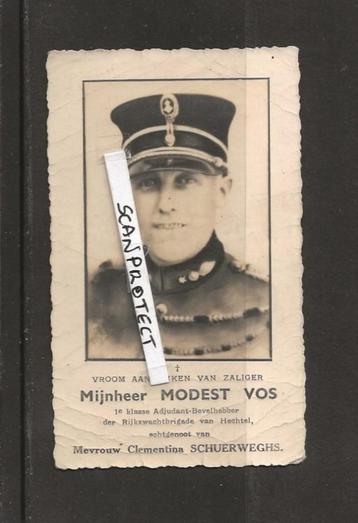 Photo-Pieuse-Carte de décès-Gendarmier-Modest Vos-Tué-1944 disponible aux enchères