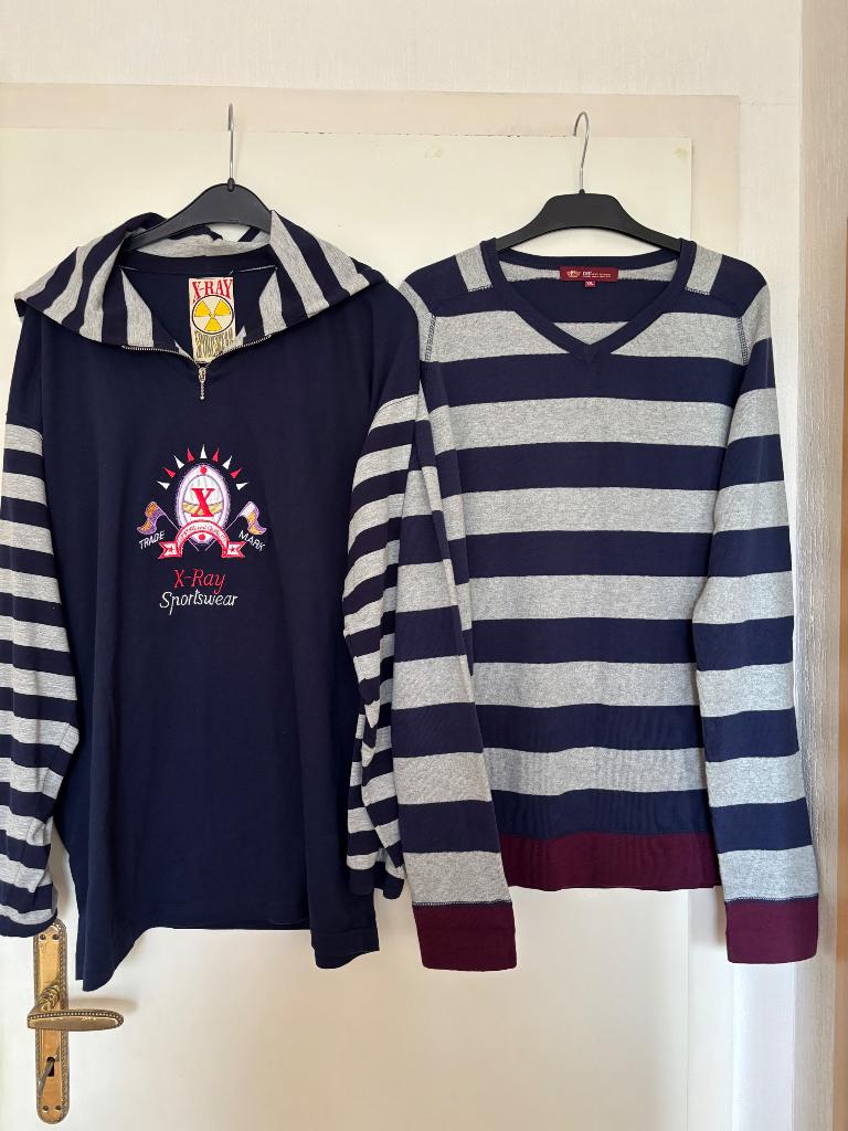 Pulls neuf coton X-Ray et CNB bleu/gris pour t.XL, Ophalen, Maat 52/54 (L), Blauw, Nieuw