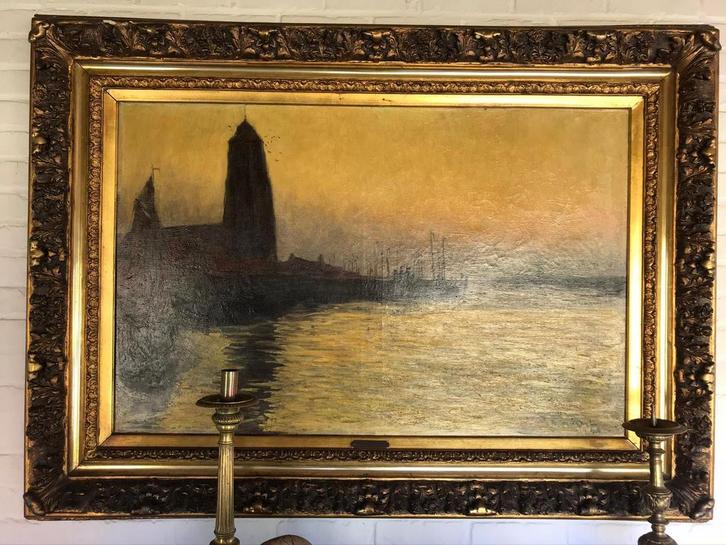 Maarten van der Loo – De Schelde te Burcht – 1904 –, Antiquités & Art, Art | Peinture | Classique, Enlèvement