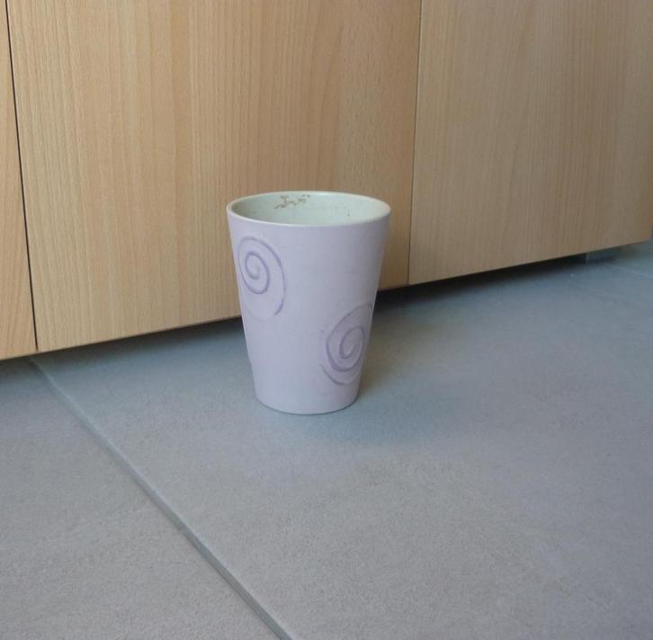 Lichtpaarse bloempot met spiralen, Tuin en Terras, Bloempotten, Binnen, Ophalen of Verzenden