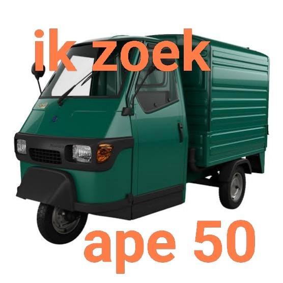Ik zoek Piaggio ape 50, Vélos & Vélomoteurs, Cyclomoteurs | Vespa, Enlèvement ou Envoi