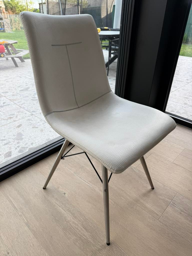 6 eetkamerstoelen, Maison & Meubles, Chaises, Enlèvement, Utilisé, Blanc, Cinq, Six Chaises ou plus