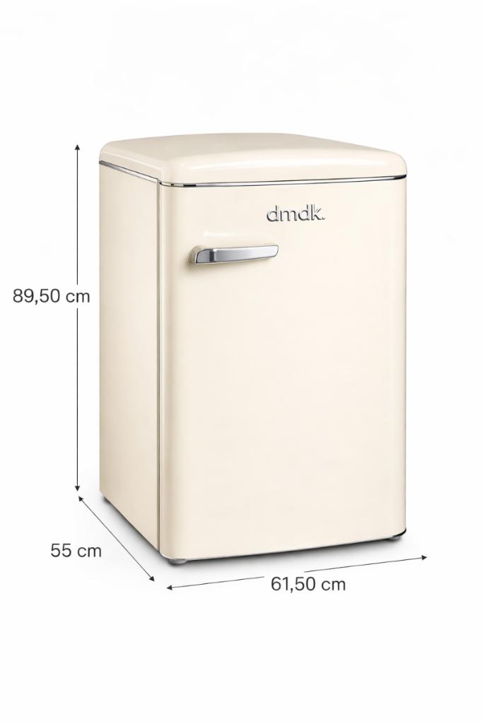 Dmdk DKC1 Tafelmodel Retro koelkast creme energiezuinig, Elektronische apparatuur, Koelkasten en IJskasten, 85 tot 120 cm, 100 tot 150 liter