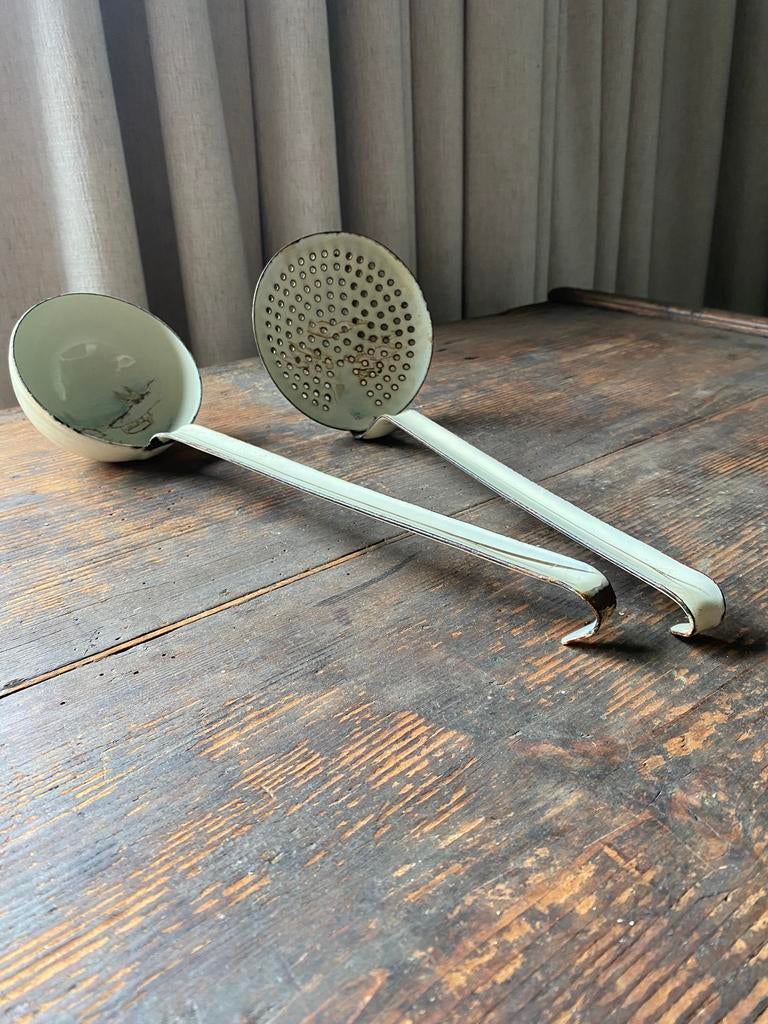 Set van decoratieve lepels in email, Antiek en Kunst, Antiek | Email, Ophalen