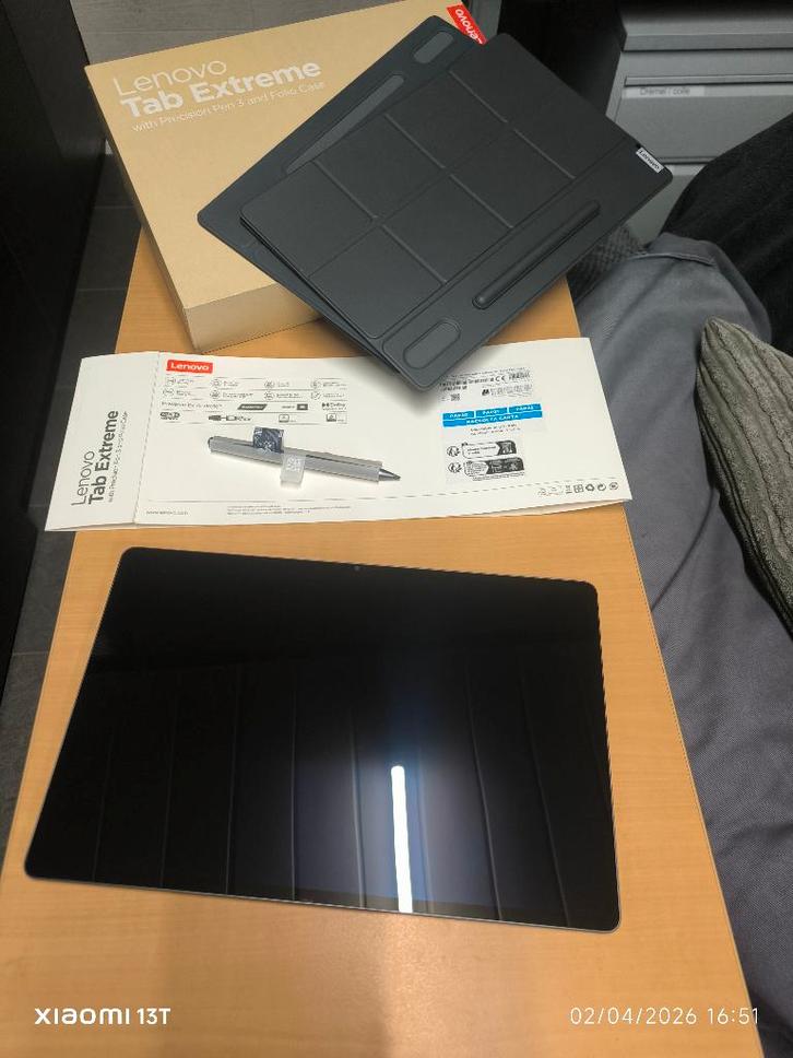 TABLETTE Lenovo Tab Extrême 14,5" OLED Wifi 256 Go Aluminium, Computers en Software, Android Tablets, Zo goed als nieuw, Wi-Fi