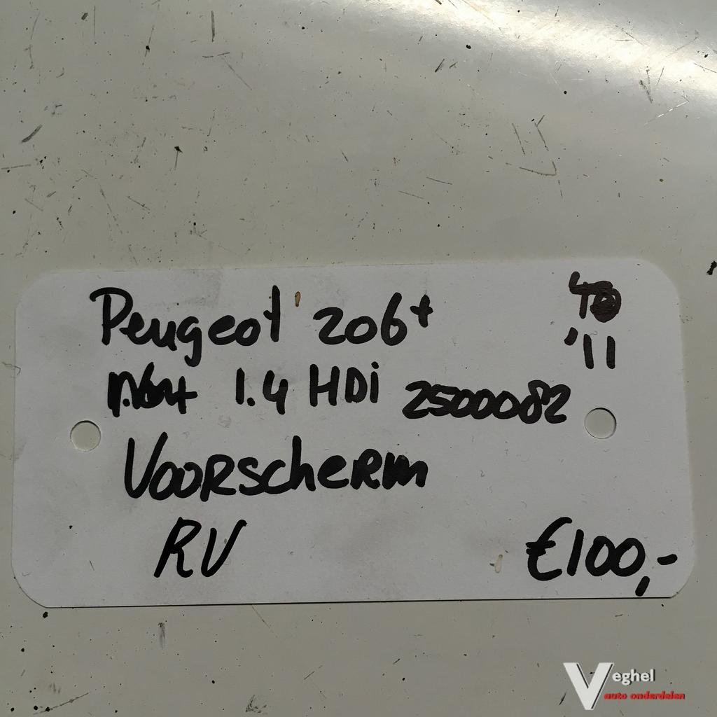 Peugeot 206+  2011  1.4 hdi  2500082    Voorscherm Rechtsvoo, Auto-onderdelen, Ophalen, Gebruikt, -, -