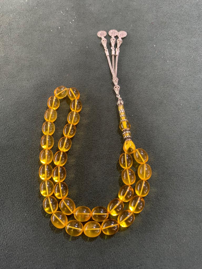 Su damlası kehribar tespih, Bijoux, Sacs & Beauté, Bracelets, Enlèvement, Neuf