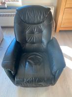 Zwarte relax zetel, niet electrisch, Huis en Inrichting, Ophalen, Gebruikt, Minder dan 75 cm, Leer