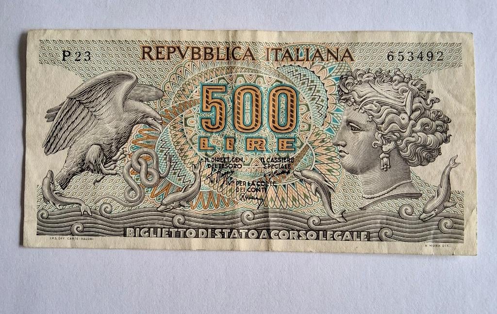 Billet Italie 500 Lire Republic 23/02/1970, Timbres & Monnaies, Billets de banque | Europe | Billets non-euro, Enlèvement, Italie