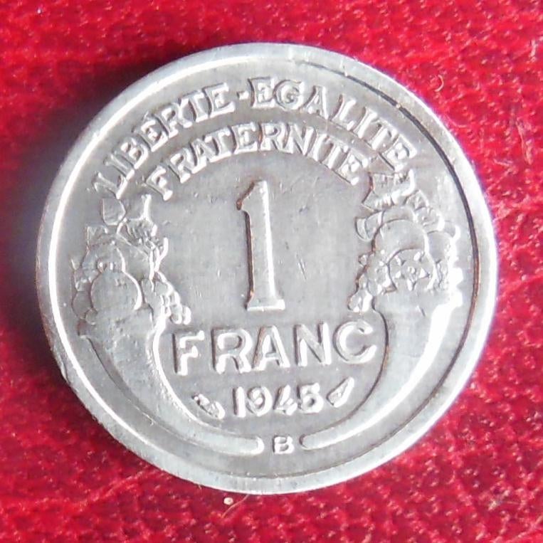 FRANCE 1945 1 franc Morlon "B", Envoi, France, Monnaie en vrac