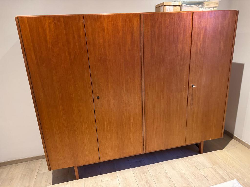 Fineer kleerkast met hanggedeelte en leggers, Ophalen, Gebruikt, 200 cm of meer, 150 tot 200 cm