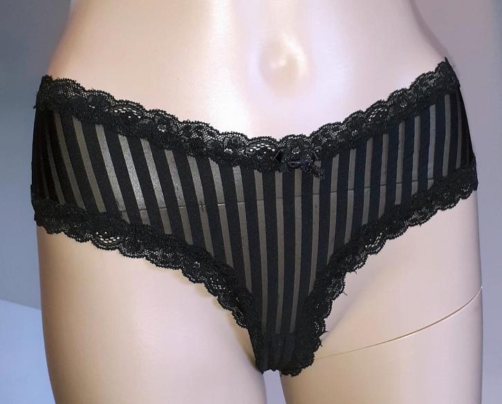 slip zwarte pinstripe Hunkemoller S, Kleding | Dames, Ondergoed en Lingerie, Slip, Zwart, Ophalen of Verzenden