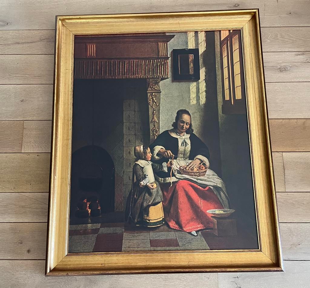 Grote reproductie in prachtige kader, Antiek en Kunst, Kunst | Schilderijen | Klassiek, Ophalen