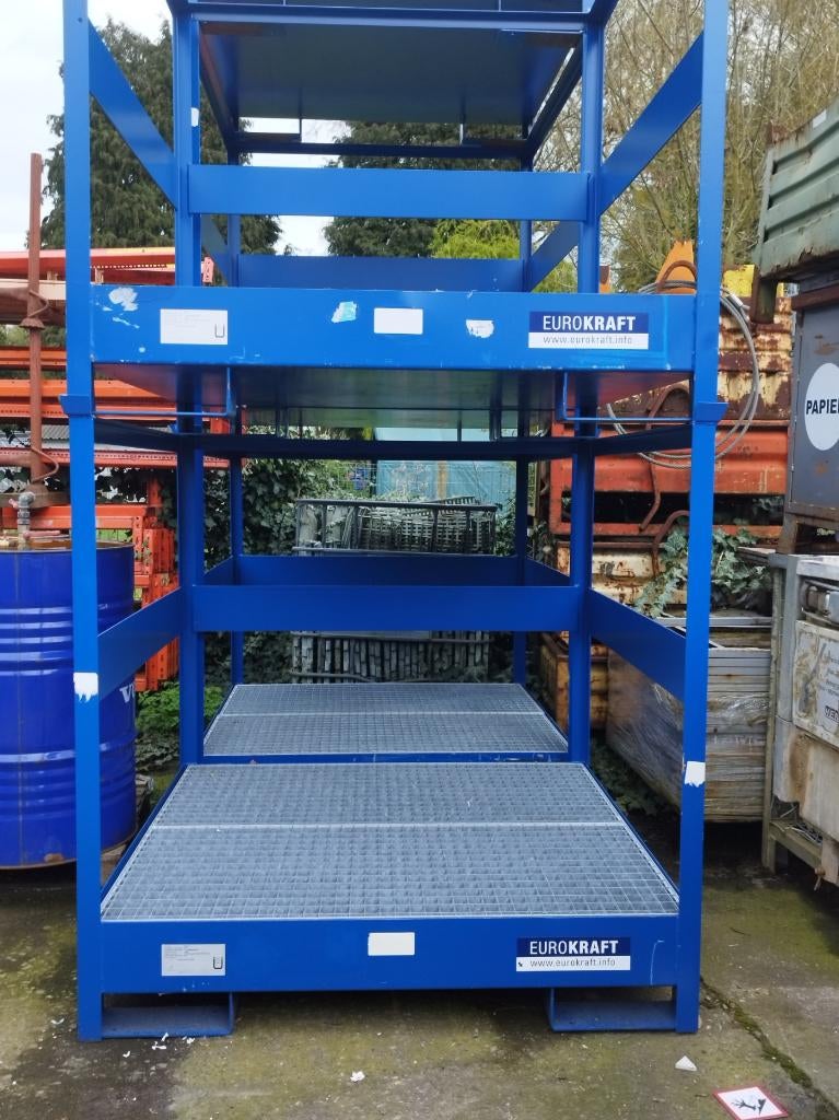 Opvangbak - lekbak voor 4 x 200L - stapelbaar - Eurokraft, Ophalen of Verzenden, Zo goed als nieuw, Geen idee, Info@timshop.be