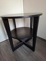 Zwarte ronde tafel, Huis en Inrichting, Ophalen, Gebruikt, Rond, Overige houtsoorten