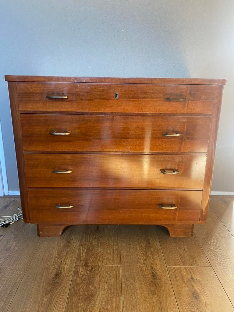 Mooi vintage kaptafel ladenkast commode midcentury, Ophalen, Gebruikt, Minder dan 100 cm
