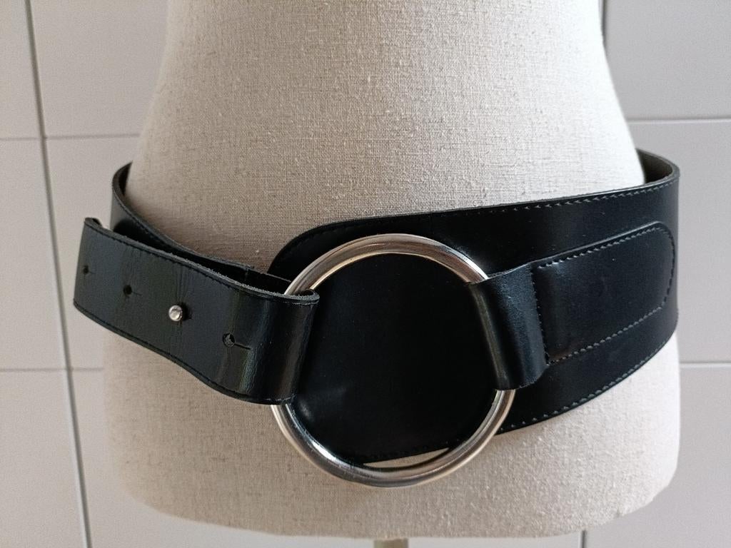 Ceinture large en cuir noir, Enlèvement ou Envoi, Noir, Ceinture