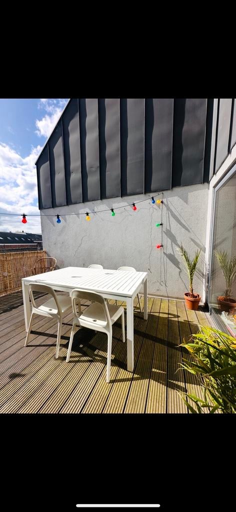 Tuinset 4x stoelen ikea en alu tafel, Tuin en Terras, Tuinsets en Loungesets, Zo goed als nieuw, Tuinset, Ophalen