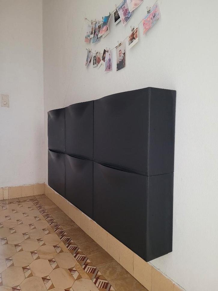 Schoenenkasten/opberger Trones Ikea zwart, Huis en Inrichting, Kasten | Schoenenkasten, Gebruikt, Ophalen