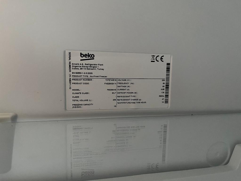 diepvries beko, Ophalen, Vrieskist, Gebruikt, 160 cm of meer