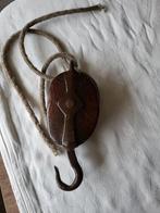Ancienne poulie/bloc de levage français en bois., Enlèvement ou Envoi