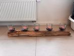 Houten boomstam met kaarsen, Ophalen, Zo goed als nieuw