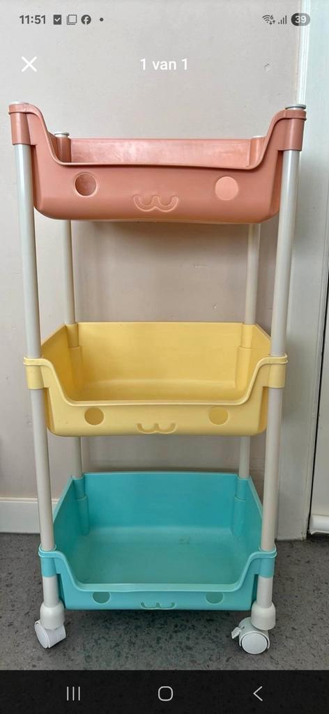 3-delige rollende opbergwagen op wieltjes, Huis en Inrichting, Woonaccessoires | Etagères, Ophalen of Verzenden