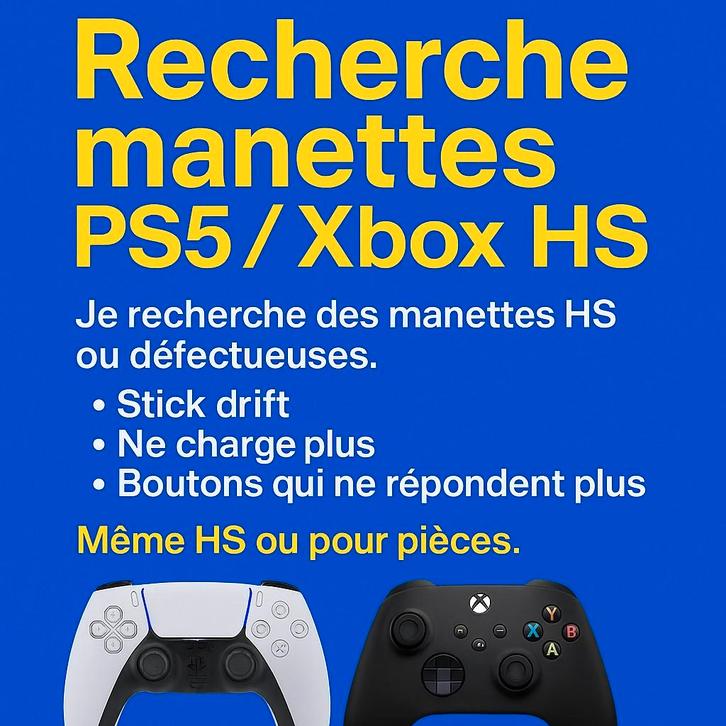 Recherche manettes PS5 / Xbox HS, Consoles de jeu & Jeux vidéo, Consoles de jeu | Sony Consoles | Accessoires, Enlèvement ou Envoi