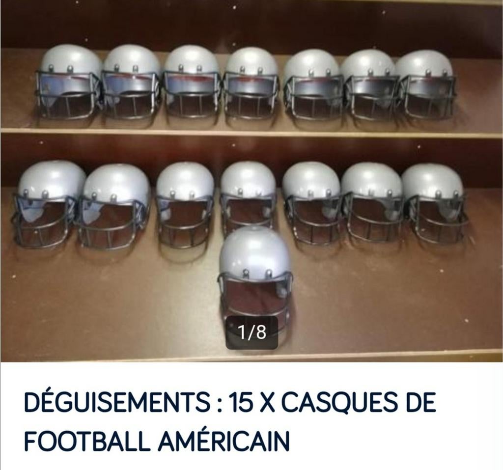 Lot de 15 casques déguisement football américain – Idéal Car, Enfants & Bébés, Costumes de carnaval & Déguisements, Utilisé, Garçon