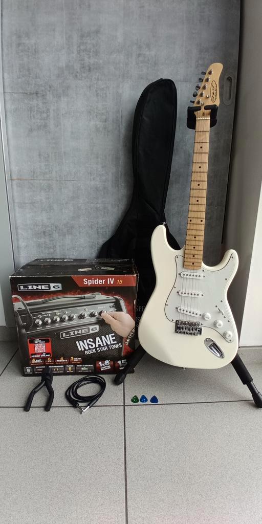 Electrische gitaar en versterker, Muziek en Instrumenten, Snaarinstrumenten | Gitaren | Elektrisch, Ophalen