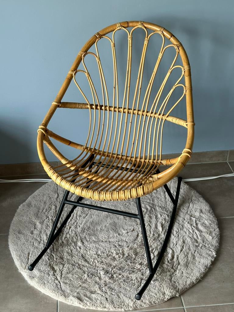 Fauteuil à bascule, Maison & Meubles, Past in elk interieur, Brun, Enlèvement, Utilisé