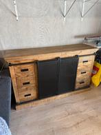 Commode Milan en bois de manguier 160 cm avec double porte, Métal, 25 à 50 cm, Avec tablette(s), 150 à 200 cm