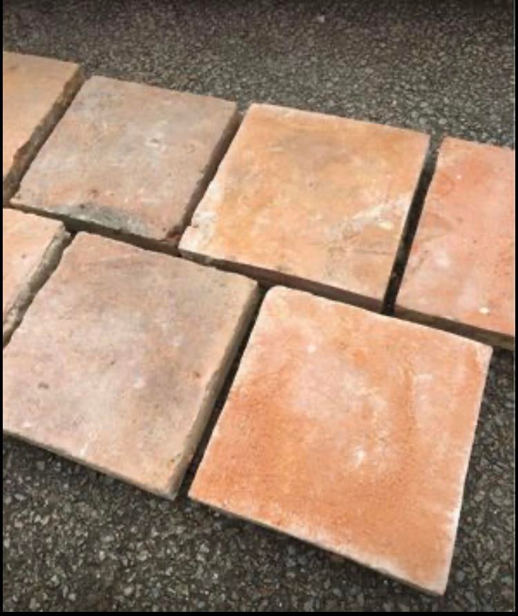 Lot antieke terracotta tegels Voor info BELLEN 0474220705, Antiquités & Art, Antiquités | Assiettes décoratives & Carrelages, Enlèvement