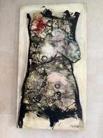 Rudi Pillen naakt gemengde techniek op paneel, Ophalen