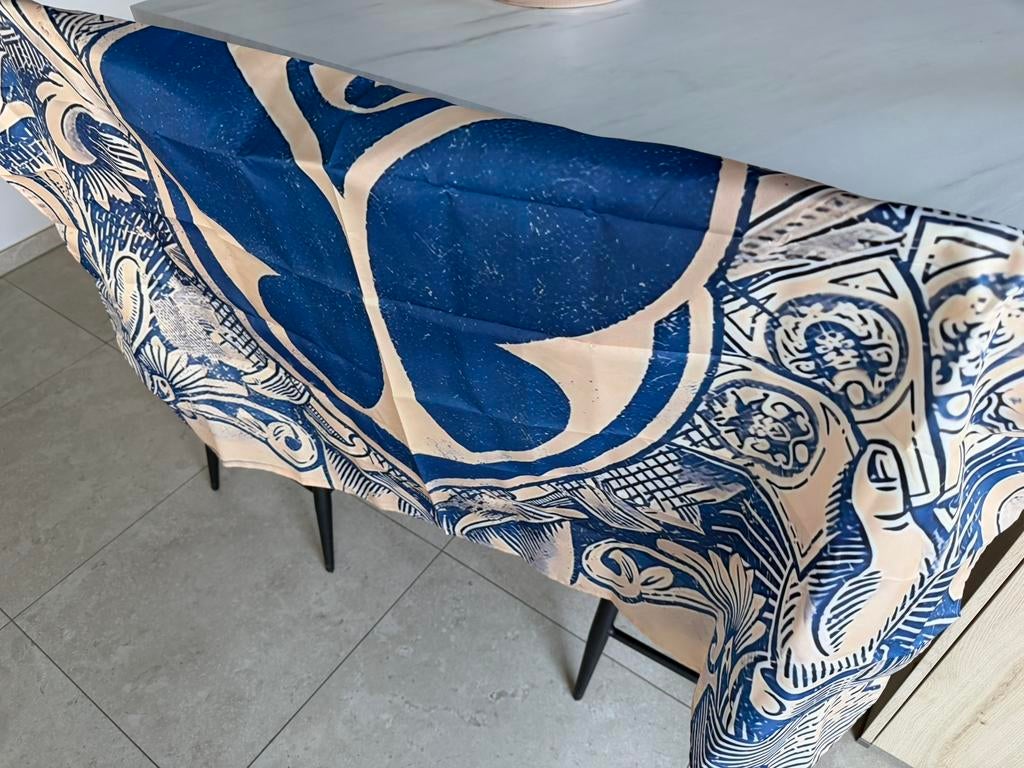 Mooie polyester vlag Tomorrowland 90 op 150cm blauw mancave, Ophalen of Verzenden, Nieuw, Overige typen