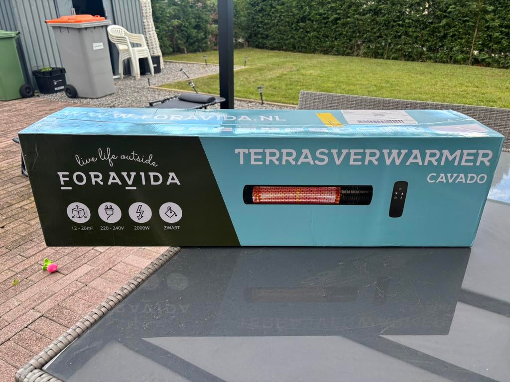 Nieuwe Foravida Cavado Terrasverwarmer 2000W, Tuin en Terras, Terrasverwarmers, Nieuw, Ophalen
