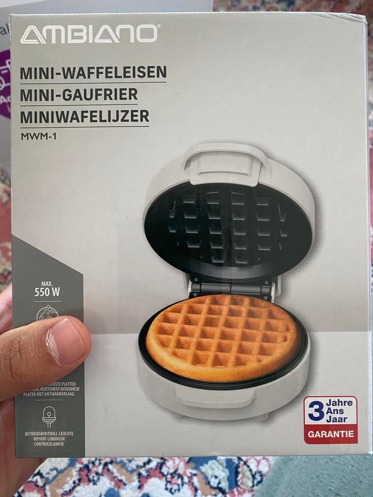 NIEUW: Ambiano Mini-Wafelijzer (Wit) NIEUW & ONGEOPEND, Ophalen of Verzenden, Nieuw