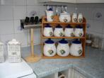 Étagère à épices et 4 pots, Maison & Meubles, Autres types, Enlèvement, Comme neuf, Pierre/céramique
